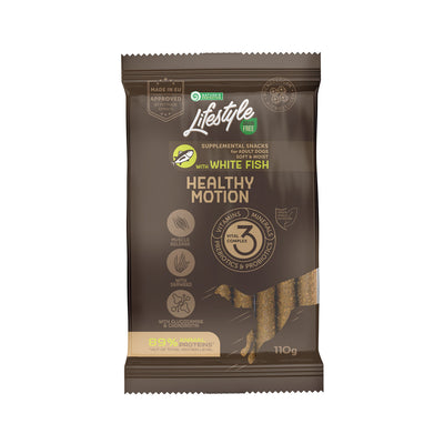 Nature's Protection Lifestyle Grain Free White fish Healthy Motion Беззернові ласощі для собак з білою рибою, 110 г