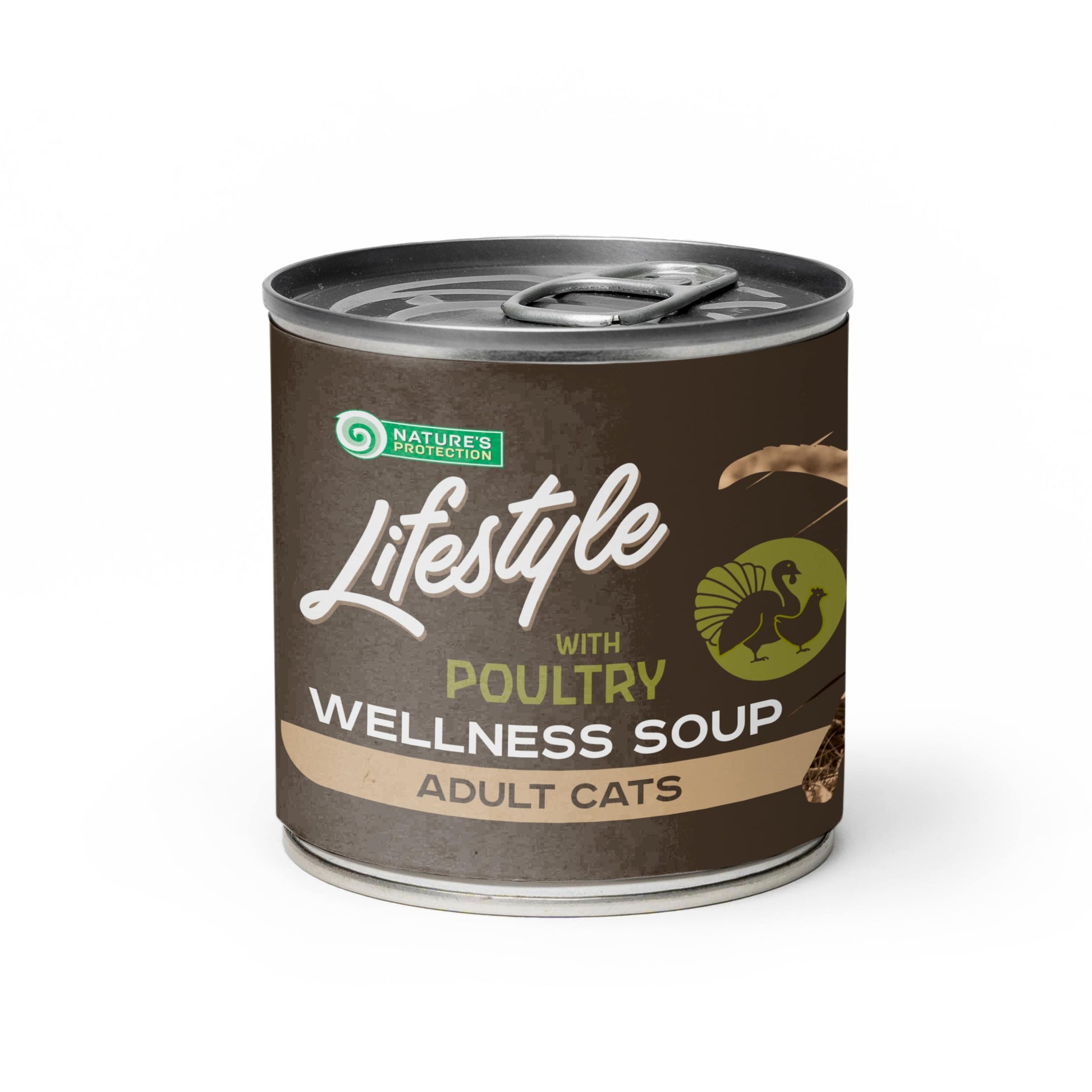 Nature's Protection Lifestyle Adult cats Longhaired Soup Poultry Суп для довгошерстих котів з куркою та індичкою, 140 мл