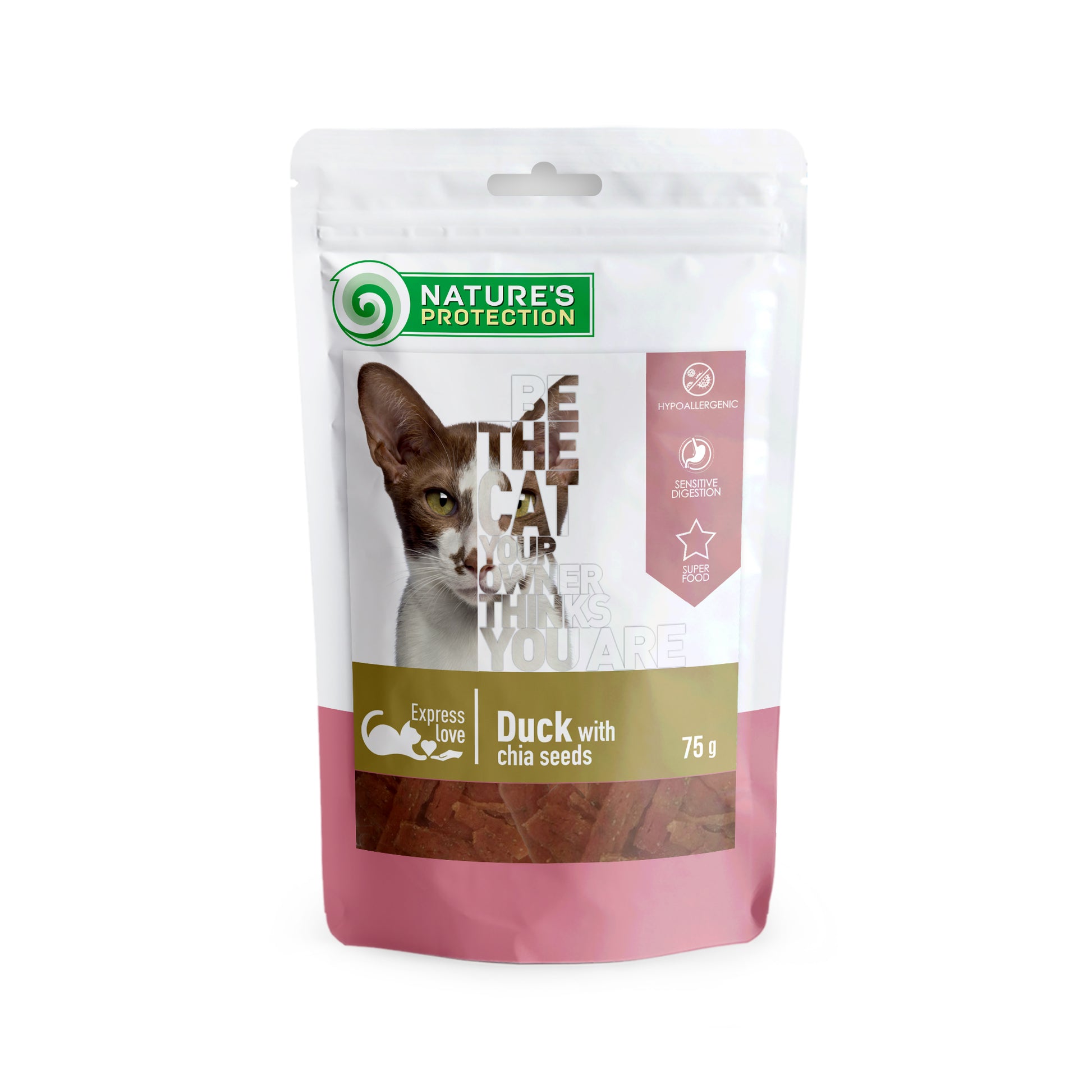 Nature's Protection Duck with chia seeds Ласощі для котів снеки з качкою і чіа, 75 г