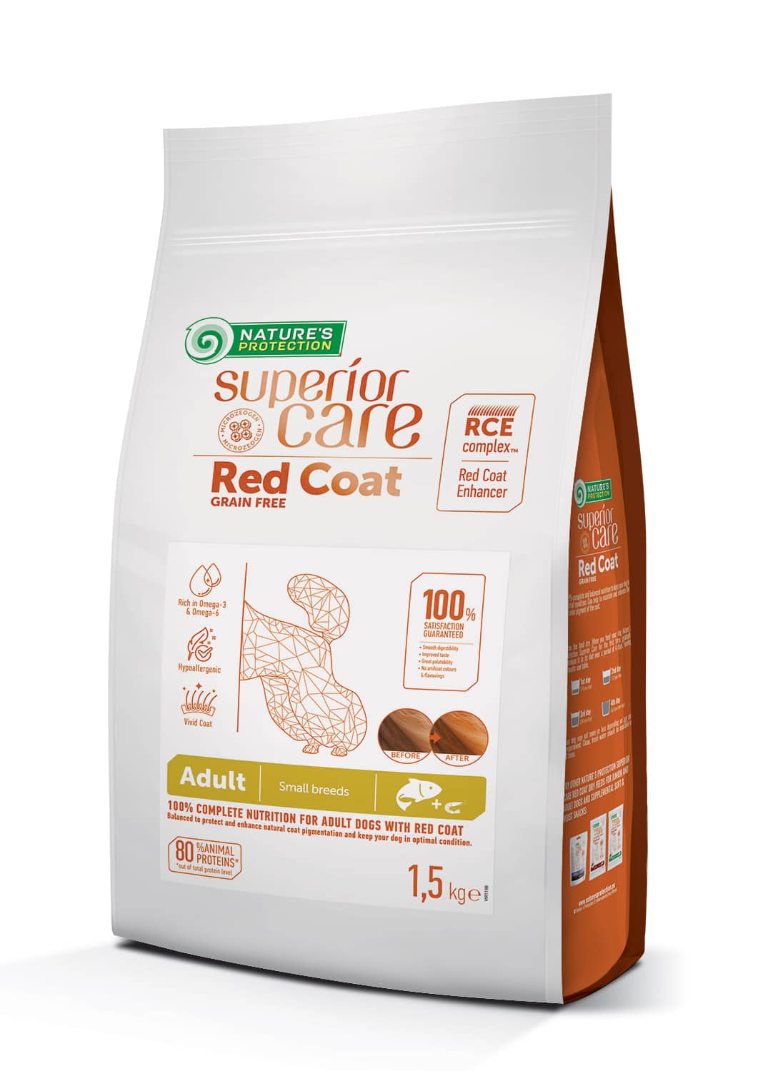 Nature's Protection Superior Care Red Coat Grain Free Salmon Adult Small Breeds Сухий беззерновий корм для дорослих соба