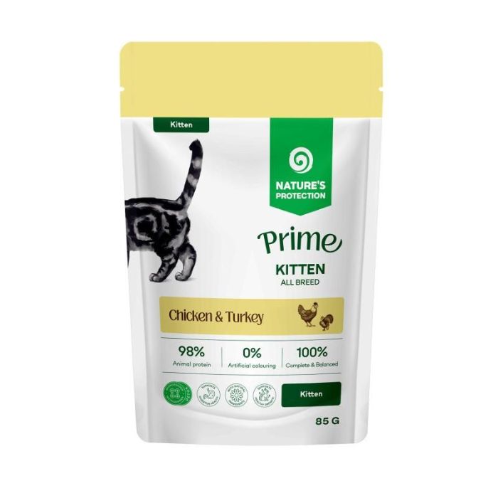 Nature's Protection Prime Kitten Chicken and Turkey Вологий корм для кошенят з куркою та індичкою, 85 г