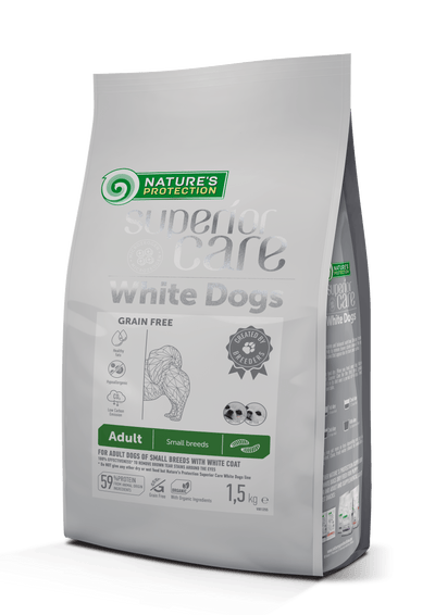 Nature's Protection Superior Care White Dogs Grain Free Insect Adult Small Breeds Сухий беззерновий корм для дорослих со