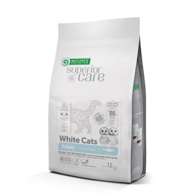 Nature's Protection Superior Care White Cats Grain Free Herring Сухий беззерновий корм для дорослих котів з білим забарв