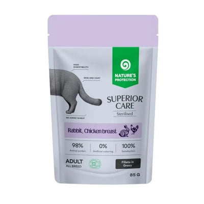 Nature's Protection Superior Care Sterilised Grain Free Adult Cats with Rabbit, Chicken Breast and Cranberries Вологий к