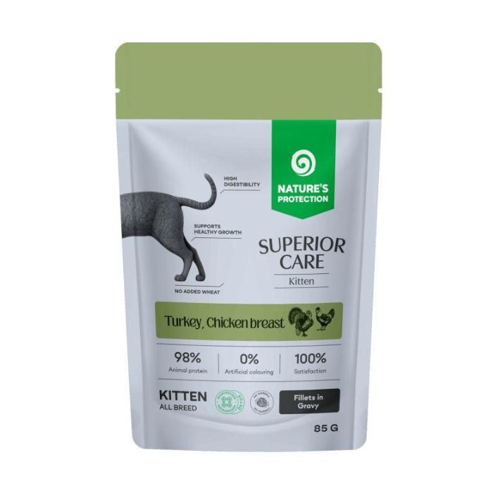 Nature's Protection Superior Care Kitten Grain Free with Turkey and Chicken Breast Вологий корм для кошенят з індичкою і