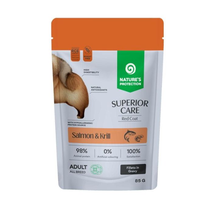 Nature's Protection Superior Care Red Coat Grain Free Adult Salmon and Krill Вологий корм для собак з рудим забарвленням