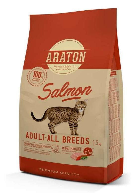 ARATON Salmon Adult All Breeds Сухий корм з лососем для дорослих котів 1,5 кг