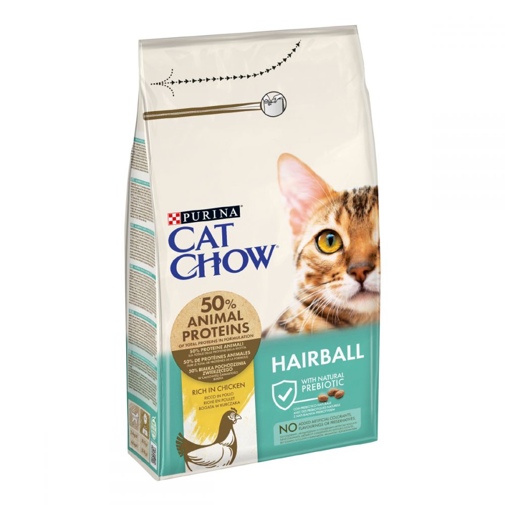CAT CHOW Hairball, Проти утворення волосяних кульок, сухий корм/кот 6×1,5 кг
