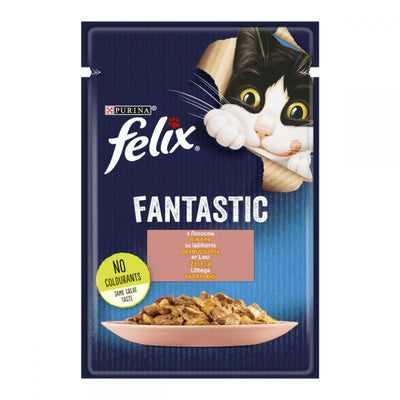 FELIX Fantastic, З лососем, Шматочки у желе, консерва 26×85 г