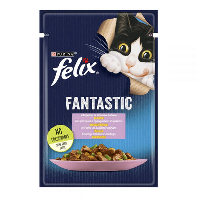 FELIX Fantastic, З фореллю та зеленими бобами, Шматочки у желе, консерва 26×85 г