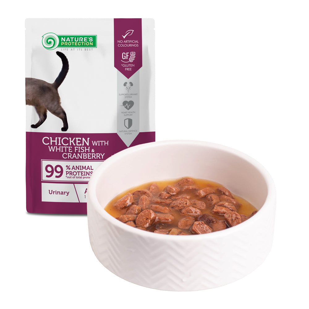 Nature’s Protection Adult cats Urinary Chicken with White Fish & Cranberry Вологий корм для котів для підтримки сечовиді