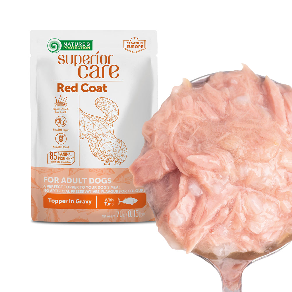 Nature's Protection Superior Care Red Coat Adult Tuna Додатковий вологий корм для собак з рудим забарвленням з тунцем, 7