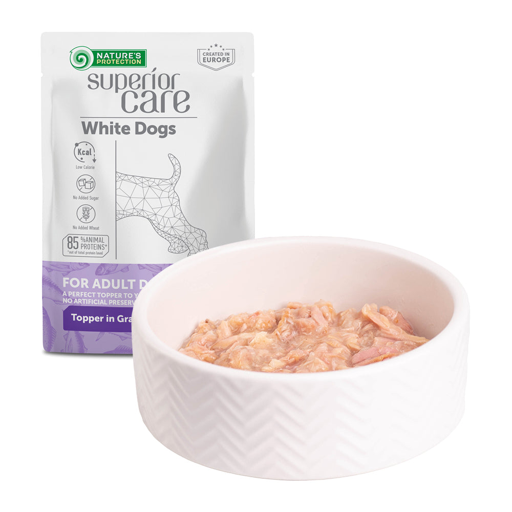 Nature's Protection Superior Care White Dogs Adult Tuna & Salmon Додатковий вологий корм для собак з білим забарвленням 