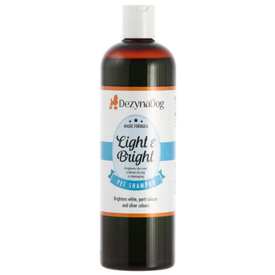 Шампунь Dezynadog Light Bright для посилення кольору білих срібних та кольорових порід собак додає блиск та  посилює кол