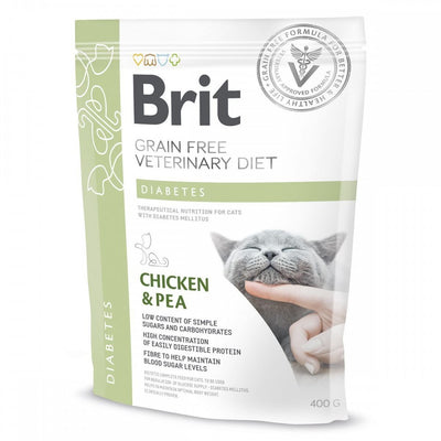Корм сухий Brit Grain Free VetDiet Cat Diabetes для котів з цукровим діабетом беззерновий з куркою та горохом 400 г