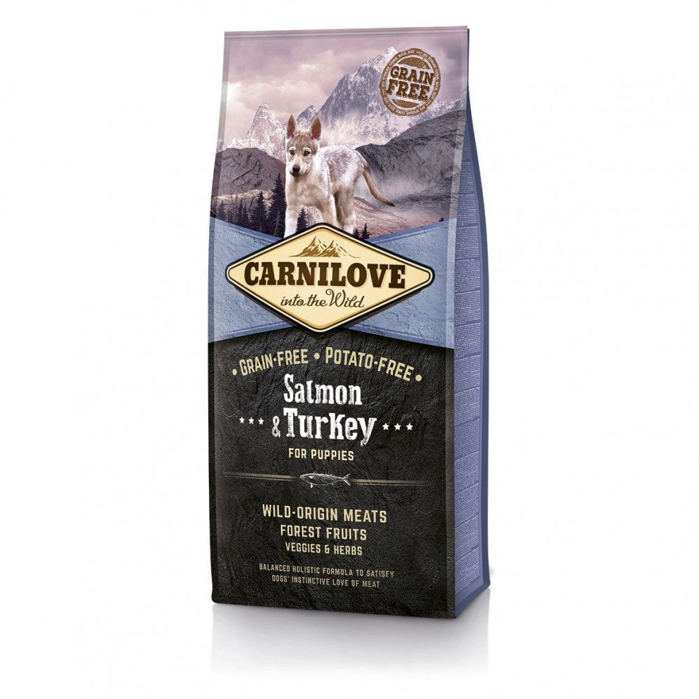 Корм сухий Carnilove Puppy Salmon and Turkey для цуценят усіх порід з лососем та індичкою 12 кг