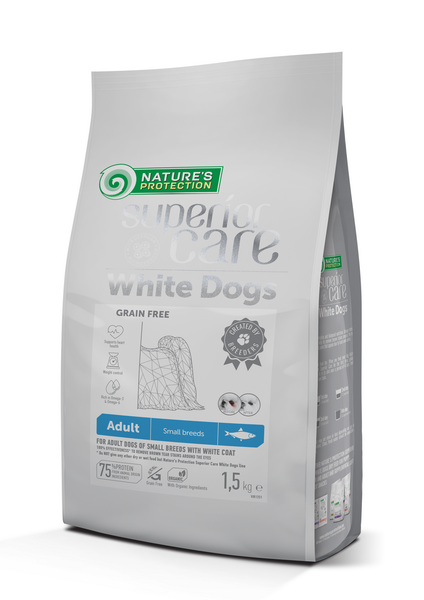 Nature's Protection Superior Care White Dogs Grain Free Herring Adult Small Сухий беззерновий корм для дорослих собак ма