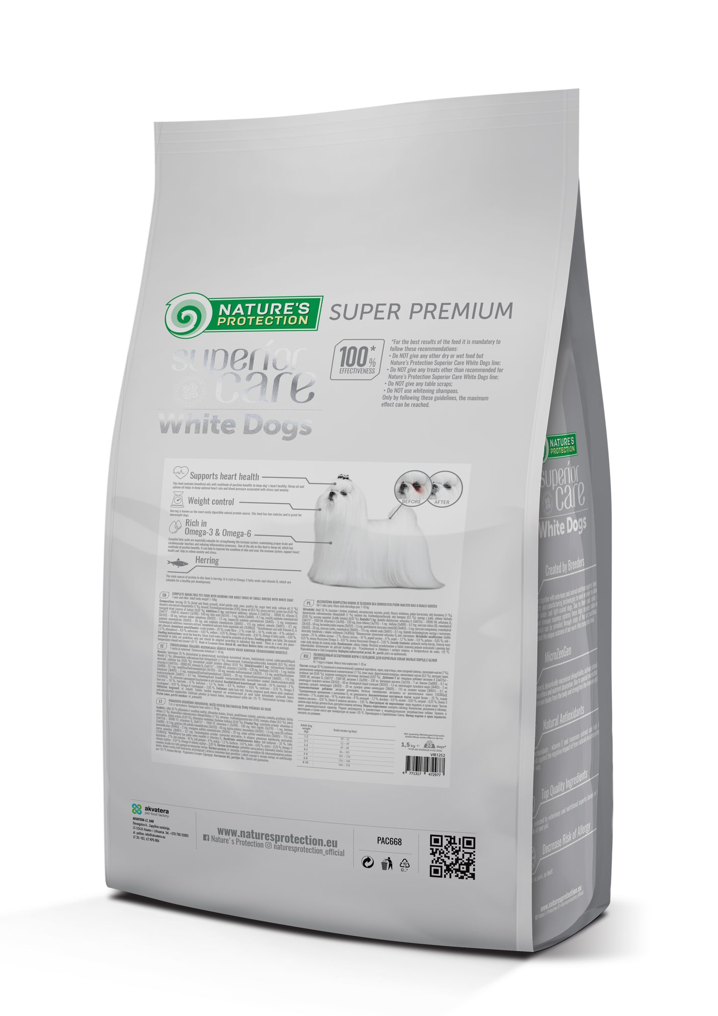 Nature's Protection Superior Care White Dogs Grain Free Herring Adult Small Сухий беззерновий корм для дорослих собак ма
