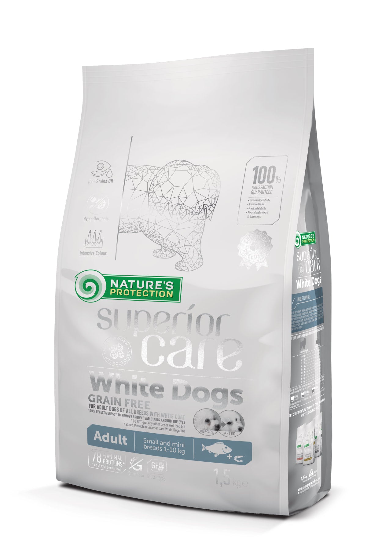 Nature's Protection Superior Care White Dogs Grain Free White Fish Adult Small Breeds Сухий беззерновий корм для доросли