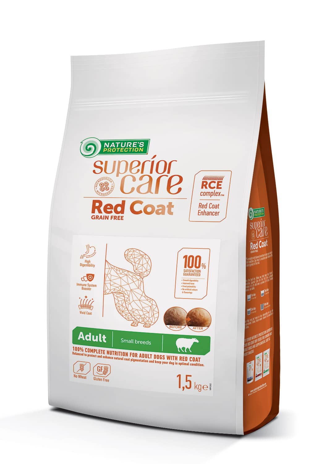 Nature's Protection Superior Care Red Coat Grain Free Lamb Adult Small Breeds Сухий беззерновий корм для дорослих собак 