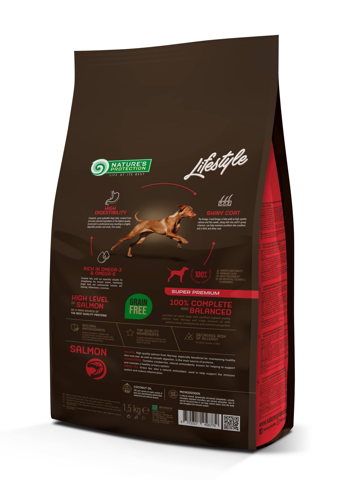 Nature's Protection Lifestyle Grain Free Salmon Adult All Breeds Сухий беззерновий корм для собак усіх порід з лососем, 