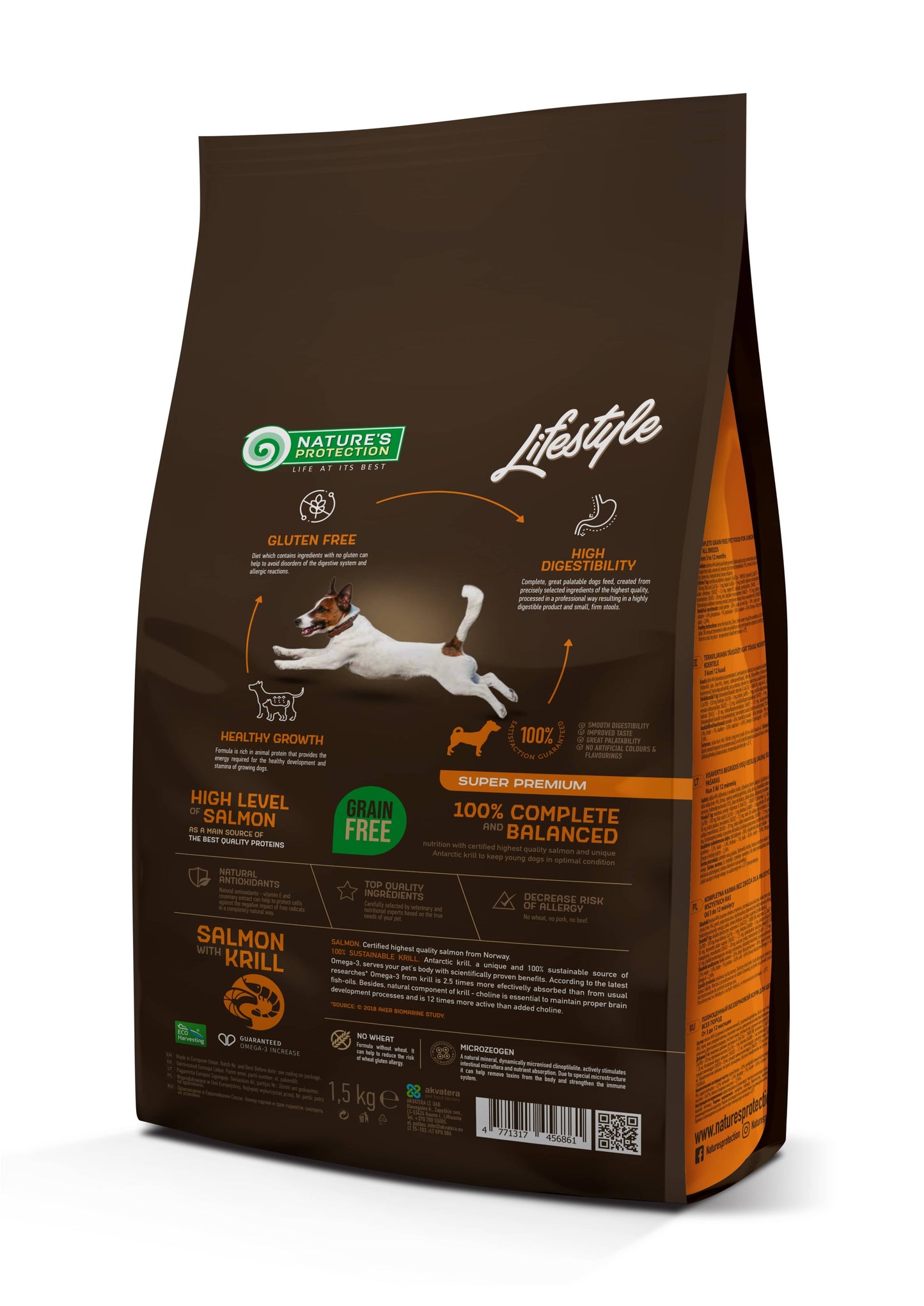 Nature's Protection Lifestyle Grain Free Salmon with Krill Juniors All Breeds Сухий беззерновий корм для юніорів усіх по