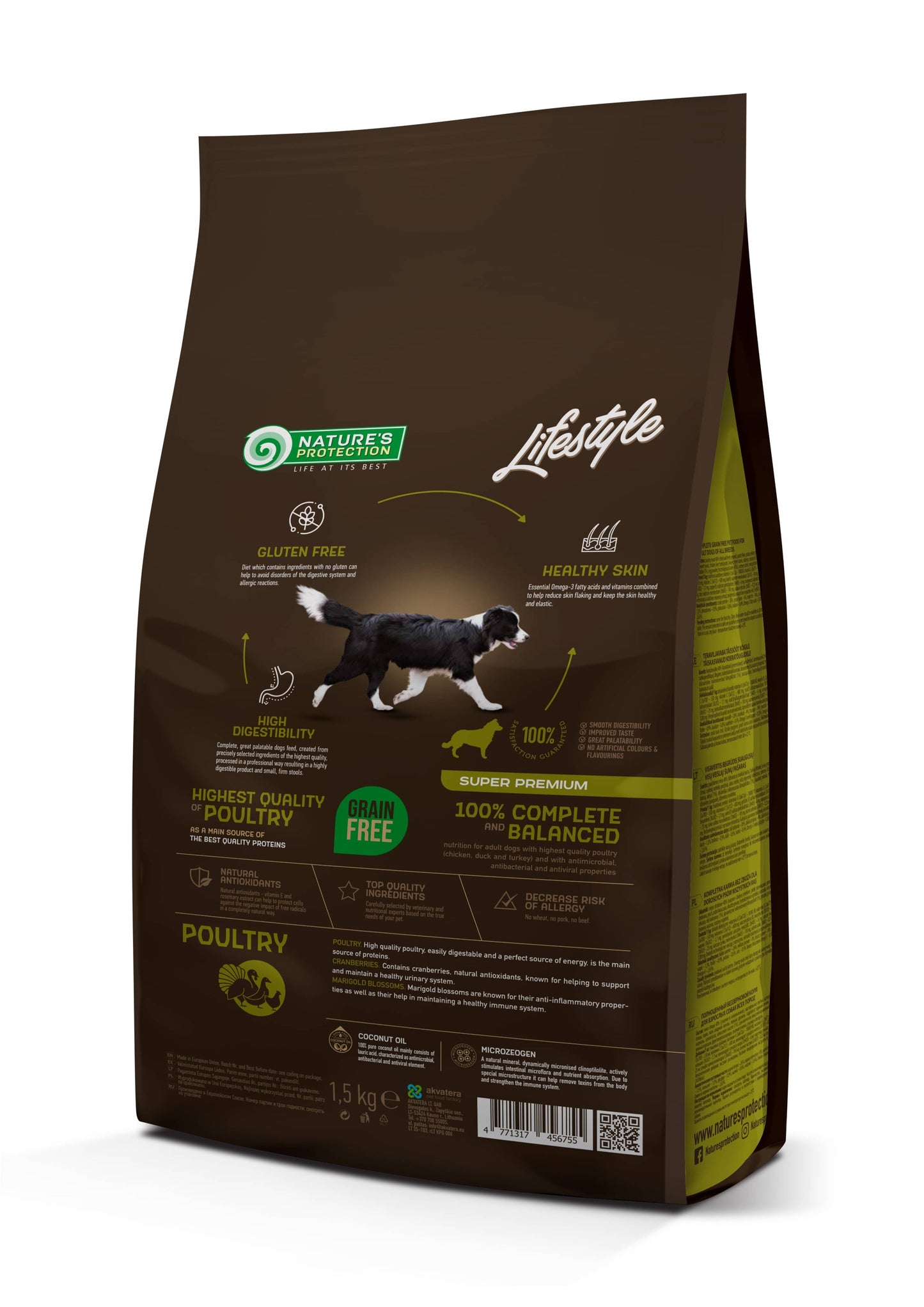 Nature's Protection Lifestyle Grain Free Poultry Adult All Breeds Сухий беззерновий корм для собак усіх порід з м'ясом п
