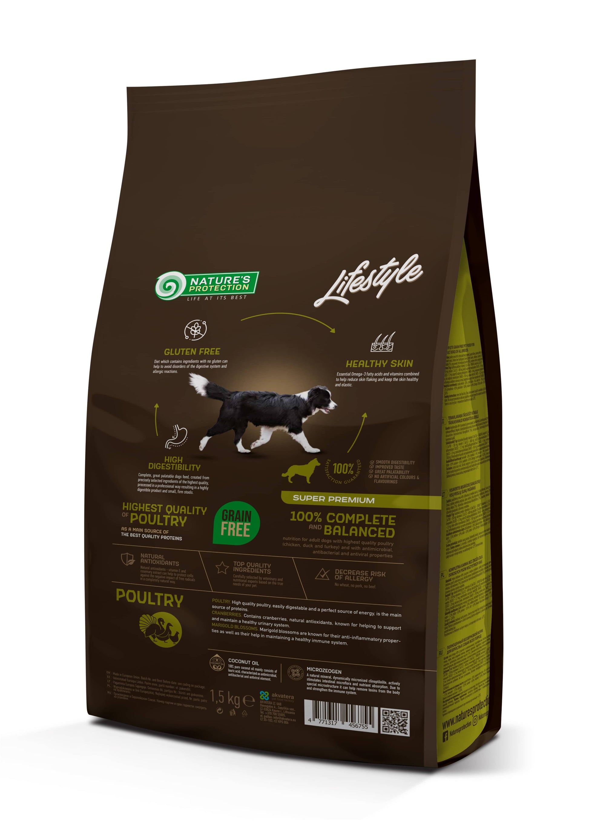 Nature's Protection Lifestyle Grain Free Poultry Adult All Breeds Сухий беззерновий корм для собак усіх порід з м'ясом п