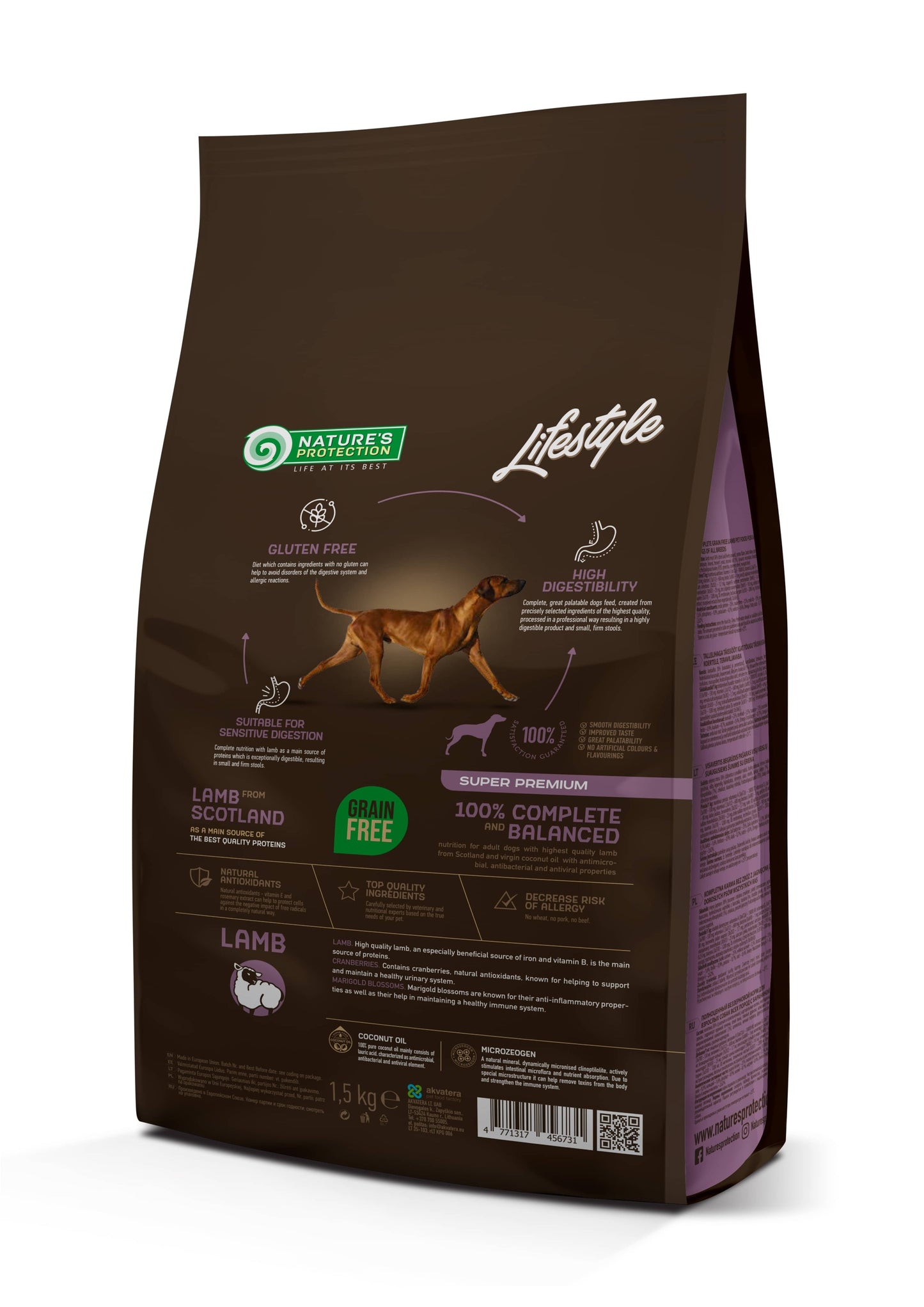 Nature's Protection Lifestyle Grain Free Lamb Adult All Breeds Сухий беззерновий корм для собак усіх порід з ягням, 1,5 