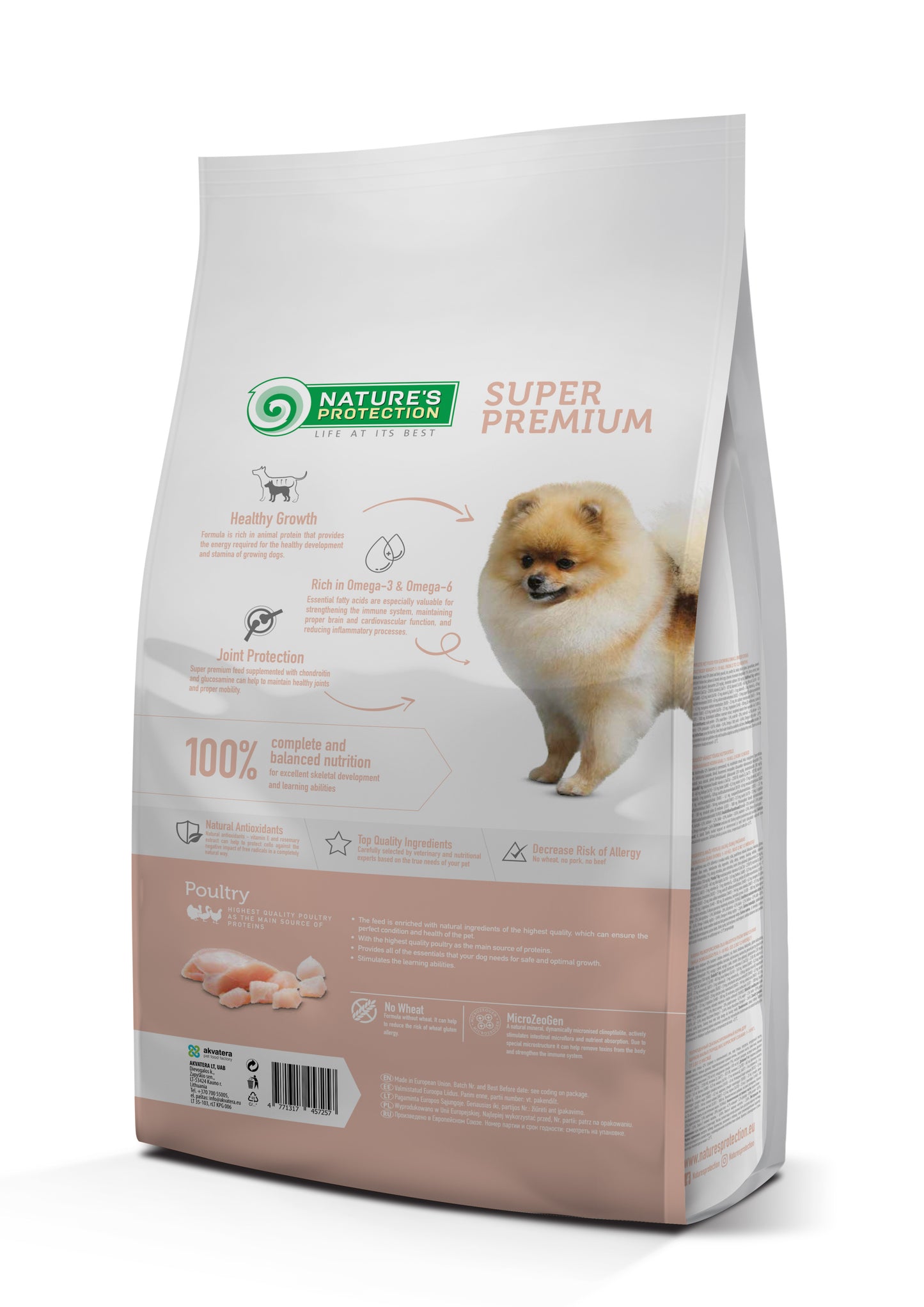 Nature's Protection Mini Junior Small Breeds Сухий корм для цуценят малих порід з м'ясом птиці, 7,5 кг