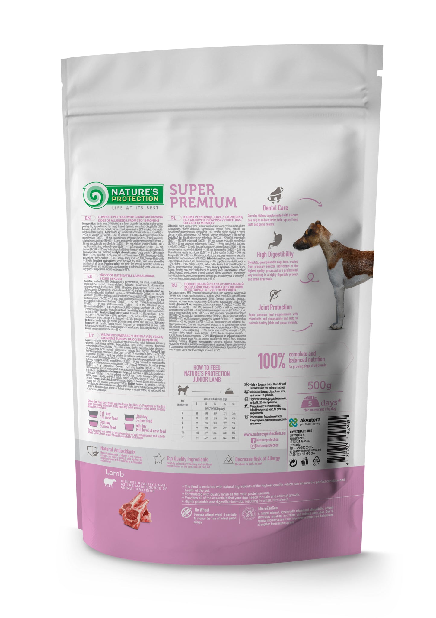Nature's Protection Junior Lamb All Breeds Сухий корм для цуценят усіх порід з ягням, 500 г