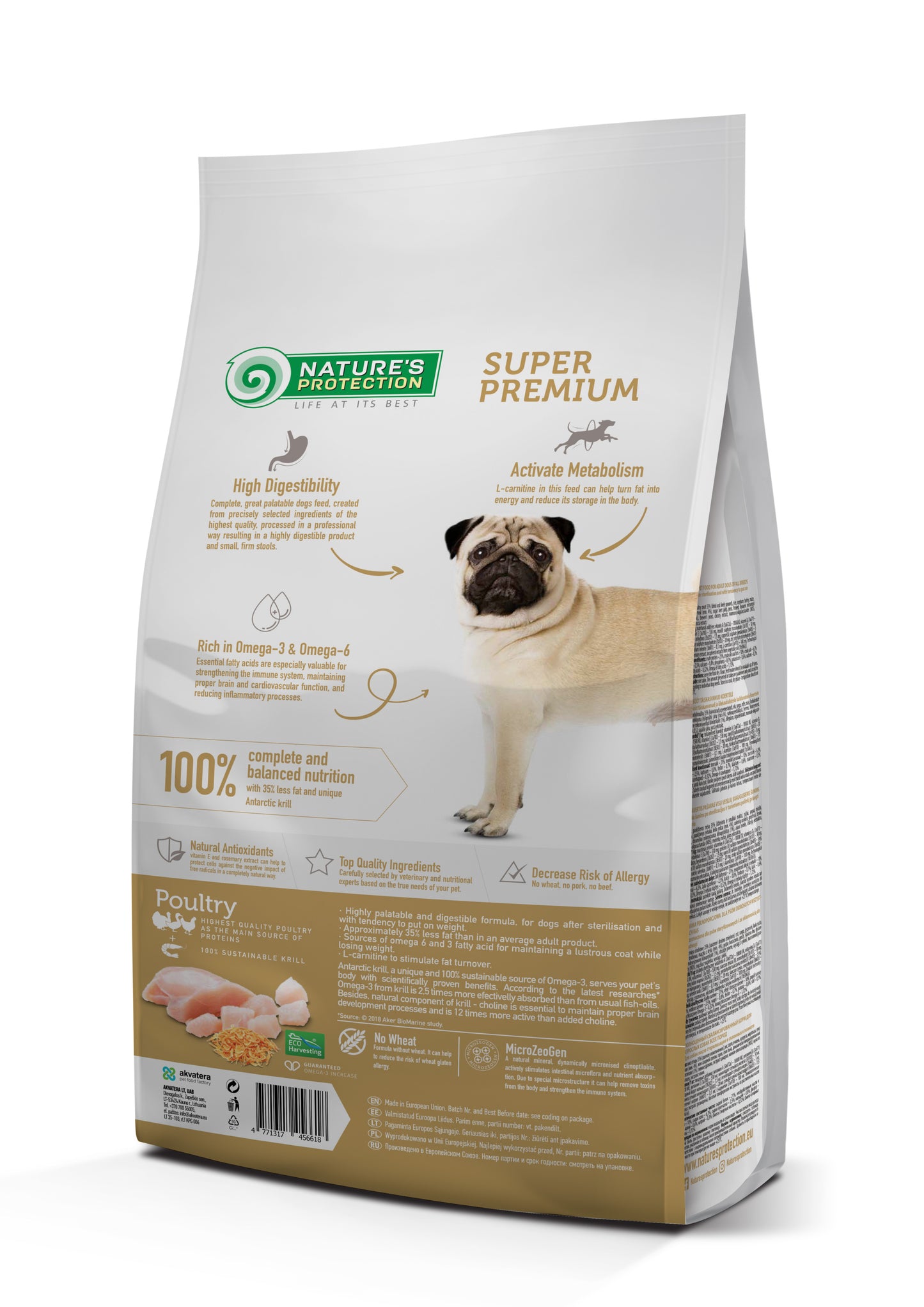 Nature's Protection Weight Control Sterilised Adult All Breeds Сухий корм для дорослих собак схильних до повноти, після 