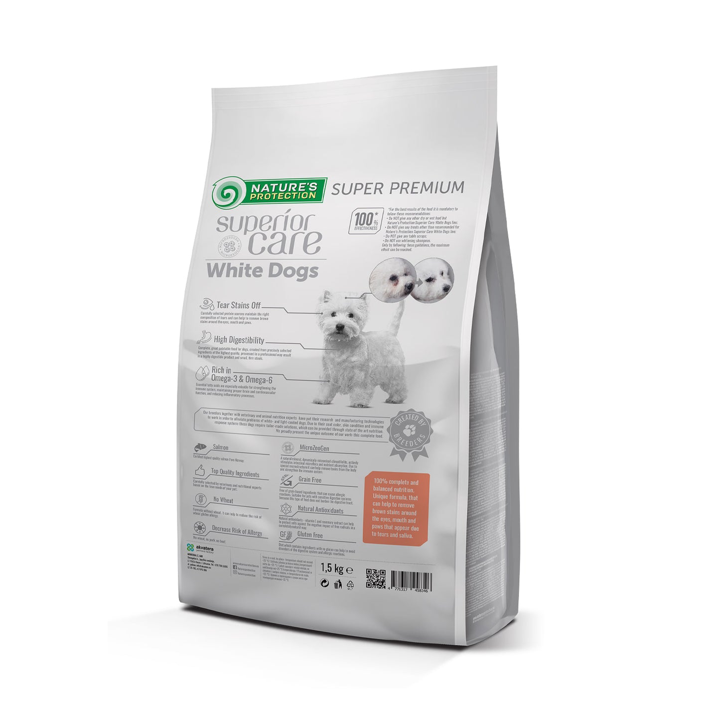 Nature's Protection Superior Care White Dogs Grain Free Salmon Adult Small Breeds Сухий беззерновий корм для дорослих со