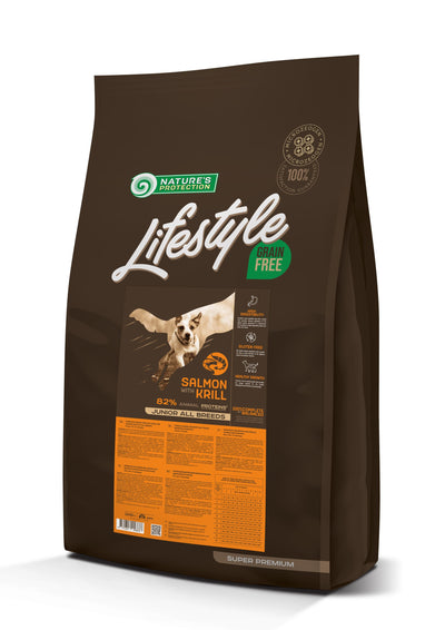 Nature's Protection Lifestyle Grain Free Salmon with Krill Juniors All Breeds Сухий беззерновий корм для юніорів усіх по