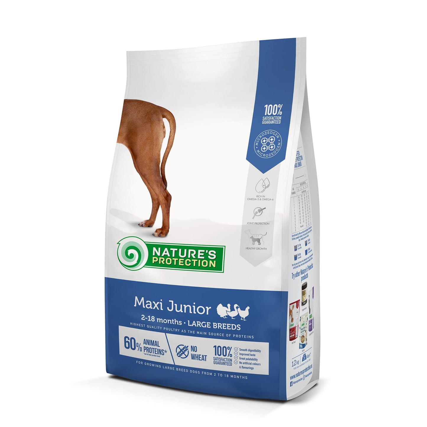 Nature's Protection Maxi Junior Large Breeds Сухий корм для цуценят великих порід з м'ясом птиці, 12 кг