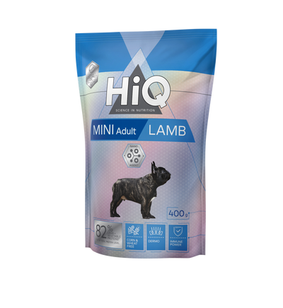 HiQ Mini Adult Lamb Сухий корм для дорослих собак малих порід з ягням, 400 г