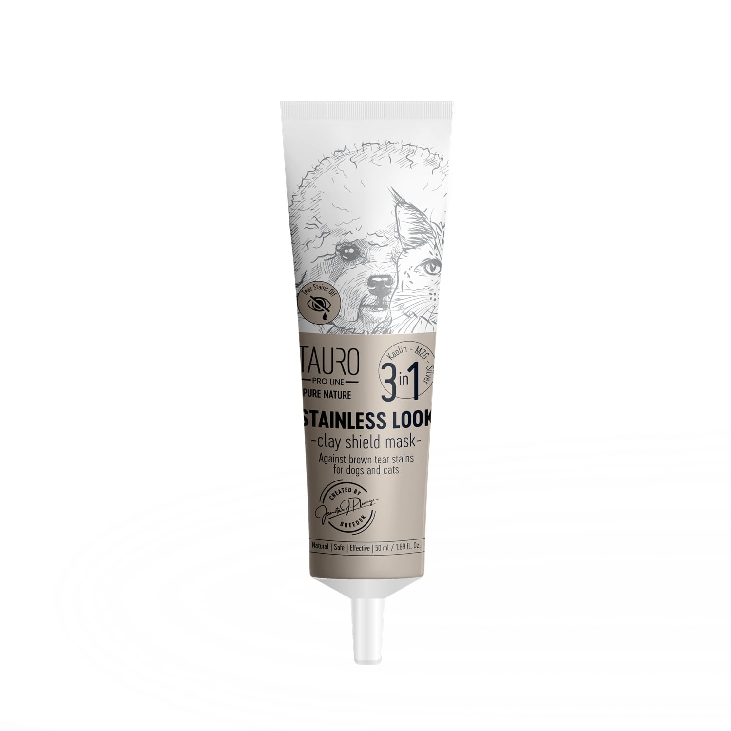 Tauro Pro Line Pure Nature Stainless look 3in1 Маска для котів та собак з білою шерстю, 50 мл