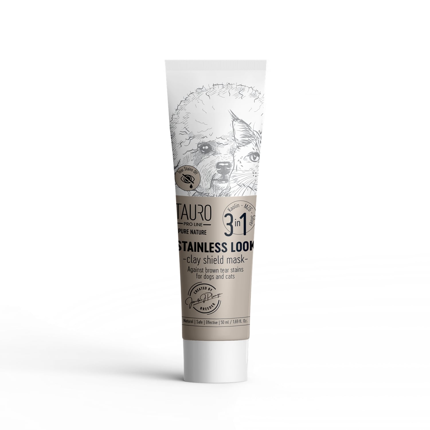 Tauro Pro Line Pure Nature Stainless look 3in1 Маска для котів та собак з білою шерстю, 50 мл