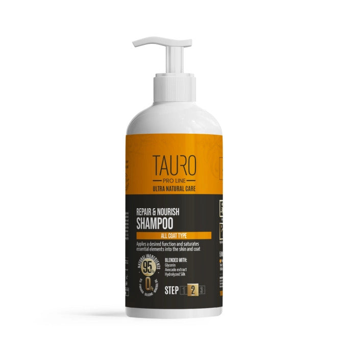 Tauro Pro Line Ultra Natural Care Repair and Nourish Shampoo Шампунь відновлення та живлення для шкіри та шерсті собак і