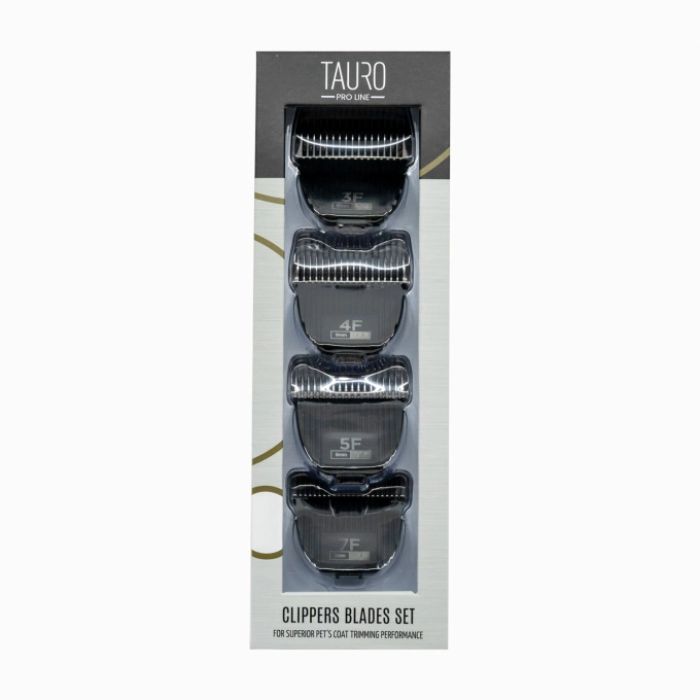 Tauro Pro Line Набір змінних лез із нержавної сталі для машинок для стрижки шерсті тварин, 3, 6, 9, 12 мм