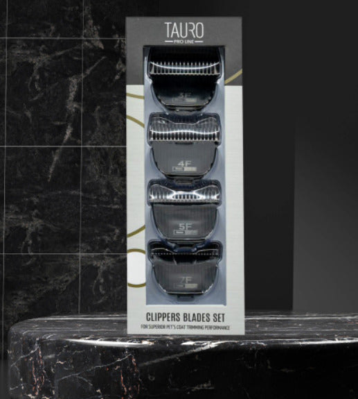 Tauro Pro Line Набір змінних лез із нержавної сталі для машинок для стрижки шерсті тварин, 3, 6, 9, 12 мм