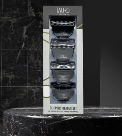 Tauro Pro Line Набір змінних лез із нержавної сталі для машинок для стрижки шерсті тварин, 3, 6, 9, 12 мм