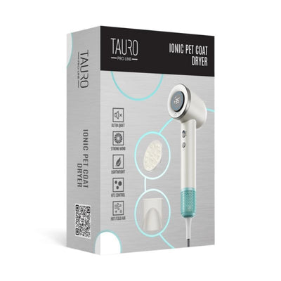 Tauro Pro Line Ручний фен для сушіння шерсті домашніх тварин з технологією генерації негативних іонів з вилкою ЄС, білий