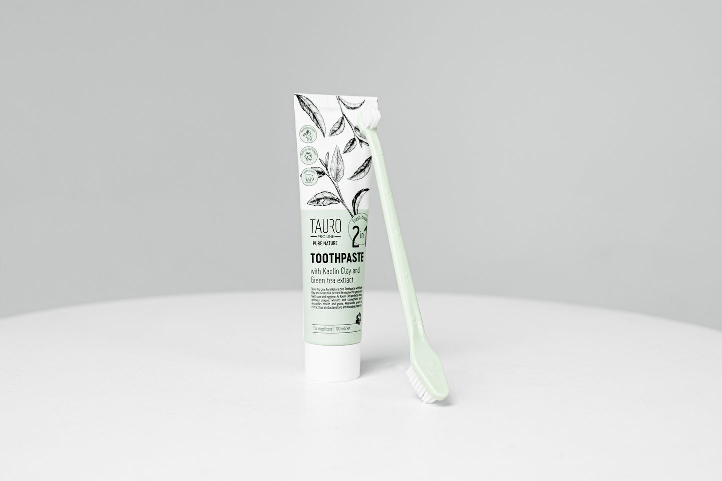 Tauro Pro Line Pure Nature 2in1 Антибактеріальна зубна паста з каоліном, цеолітом та екстрактом зеленого чаю для собак і