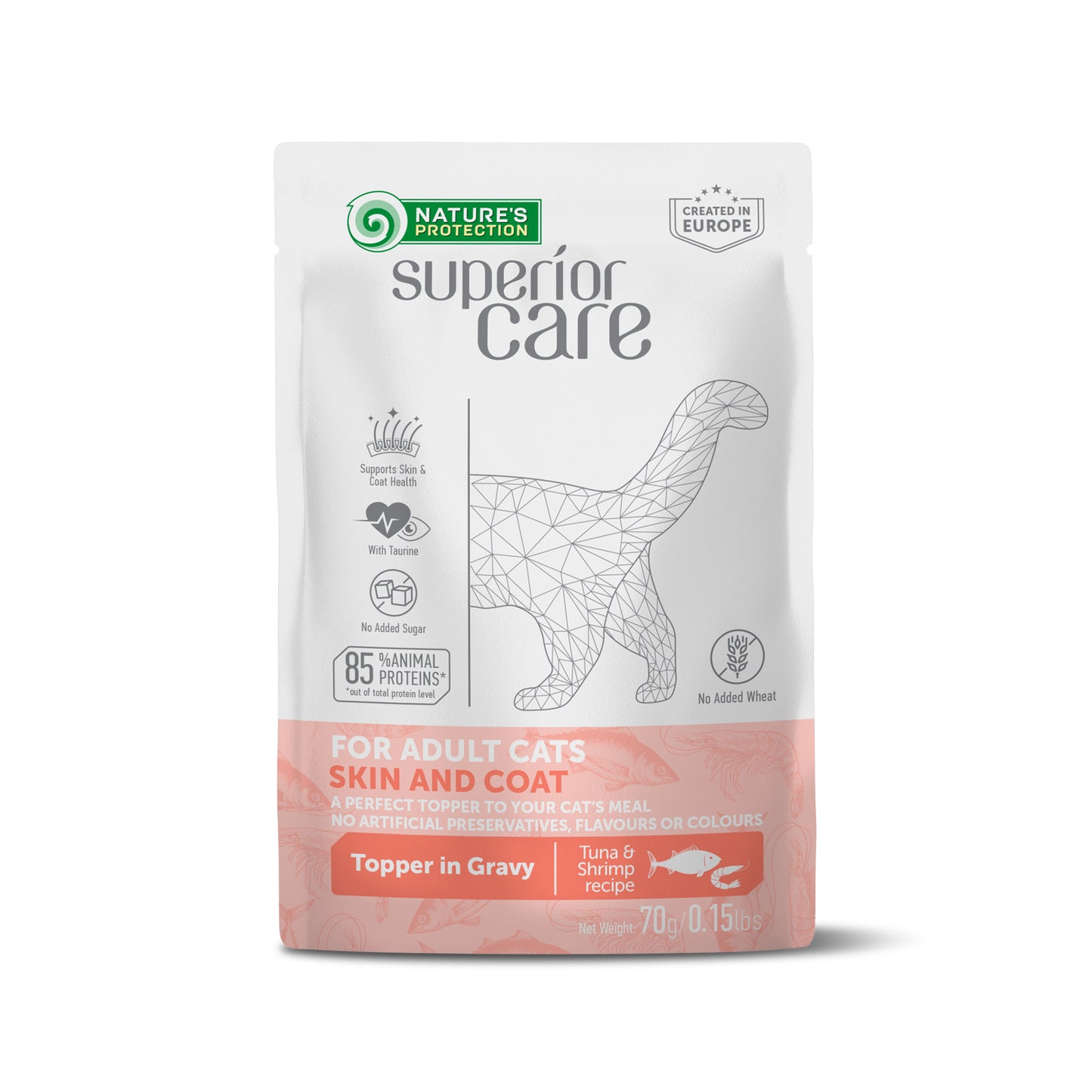Nature's Protection Superior Care Adult Cats Skin&Coat Tuna & Shrimps Вологий корм для котів для догляду за шкірою та ше