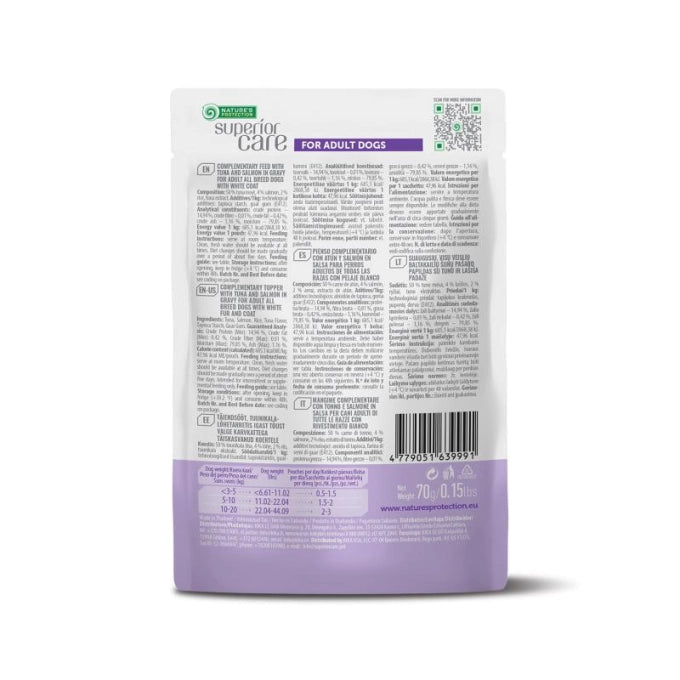 Nature's Protection Superior Care White Dogs Adult Tuna & Salmon Додатковий вологий корм для собак з білим забарвленням 