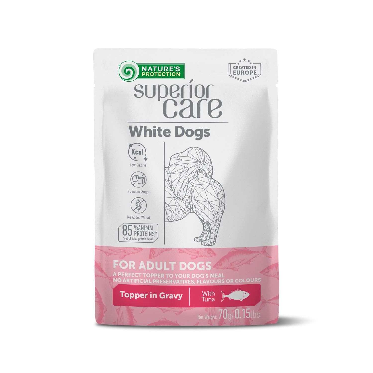 Nature's Protection Superior Care White Dogs Adult Tuna Додатковий вологий корм для собак з білим забарвленням з тунцем,