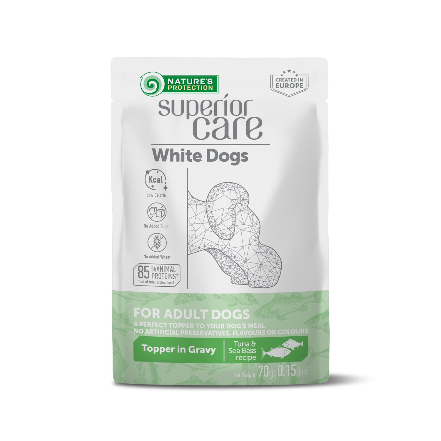 Nature's Protection Superior Care White Dogs Adult Tuna & Sea Bass Додатковий вологий корм для собак з білим забарвлення