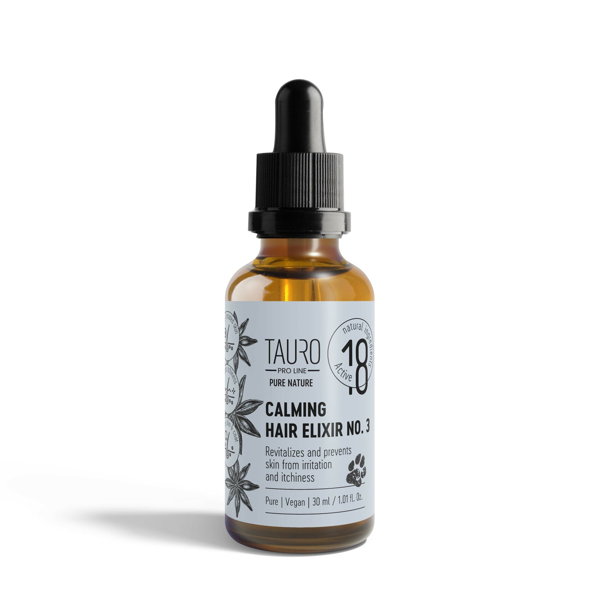Tauro Pro Line Pure Nature Calming Hair Elixir No.3 Заспокійливий еліксир для шкіри та шерсті собак і котів, 30 мл