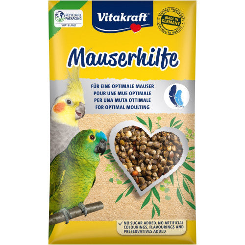 Вітамінізована добавка Vitakraft Mauserhilfe для великих та середніх папуг під час линьки у вигляді насіння 25 г